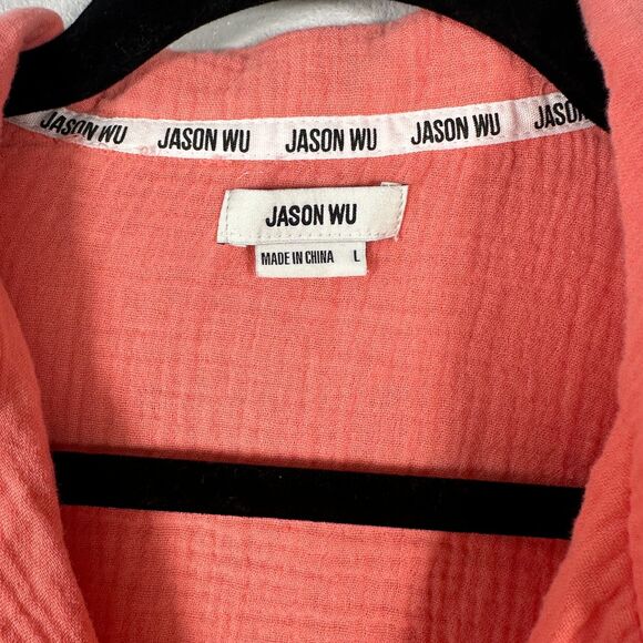 Jason Wu Pink Gauze Gauzy Short Sleeve Shorts Lounge Set Size Large - Picture 7 of 9